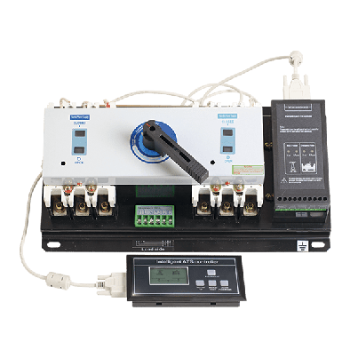 Dual power change-over switch EQ1 400A 3P 690V with separated control display