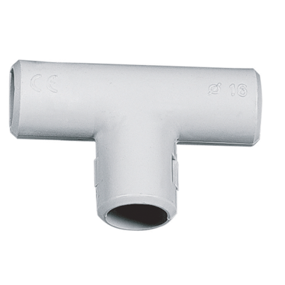 PVC T-joint EC D20 IP40 Technopolymer Gray RAL7035 PVC T-joint