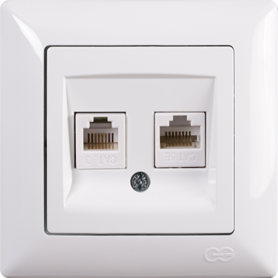 VISAGE КОНТАКТ RJ45+RJ11 БЯЛ