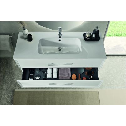 CLASSIC BASE  UNIT 100 ANTRACITE + CERAMIC BASIN 100*46 WHITE GLOSS