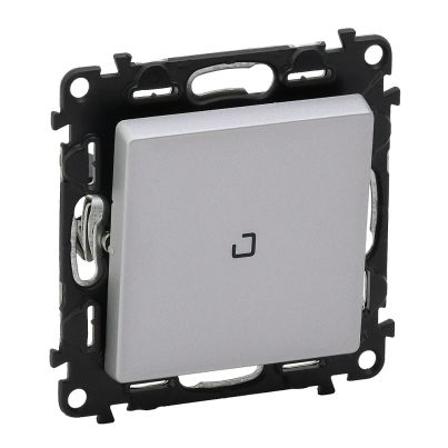LEGRAND VALENA LIFE ONE BUTTON TWO WAY BUTTON SWITCH WITH LIGHT ALUMINIUM