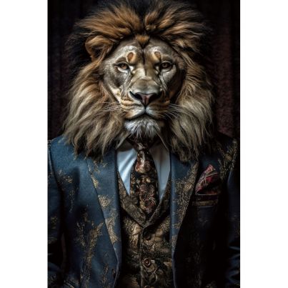 Glass printing wall art Lion's Club 80x120cm