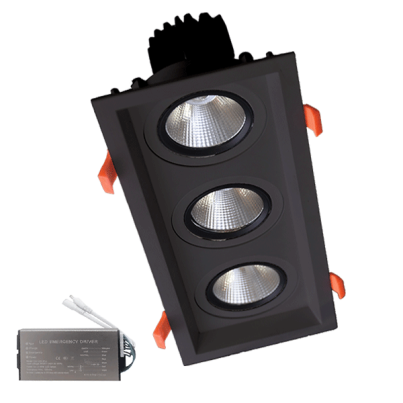 ТРОЙНА ПОДВИЖНА LED ЛУНА 3X15W 230V 3000K ЧЕРНА+AB