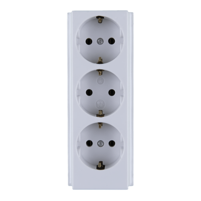 Triple Power Strip, White, No Cord