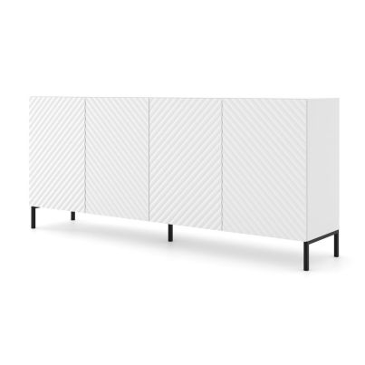 Комод SURF 4D 200 cm, бял мат, черни крака
