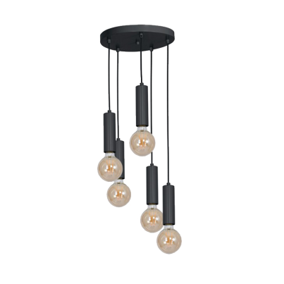 QUINN PENDANT 5XE27 BLACK