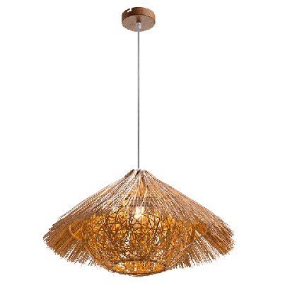 WOODY-1 PENDANT 1XE27 WOOD/RATTAN
