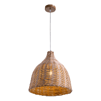 WOODY-2 PENDANT 1XE27 WOOD/RATTAN