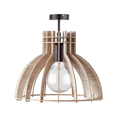 WOODY-4 PENDANT 1XE27 BLACK/WOOD