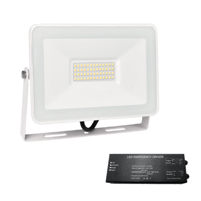VEGA slim SMD 100W LED floodlight 4000K white+ emergency kit
