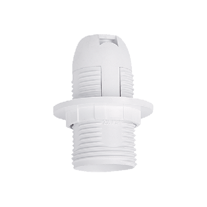 Lampholder with plastic cover and ring E14 white