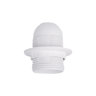 Lampholder with plastic cover and ring E27 white