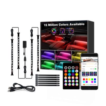 Bluetooth smart car LED strip light RGB 4pcs set