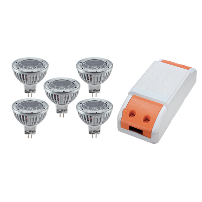 LED Driver 18W+ 5X LED1 3W 2700K MR16