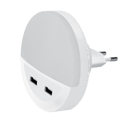 LED НОЩНА ЛАМПА С 2*USB 0.5W 4000K