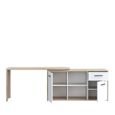 Бюро STUDY, дъб сонома/бяло