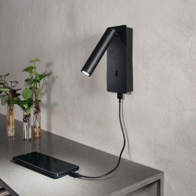 TELESCOPE LED Wall Lamp 3W 3000K 70X170mm Black