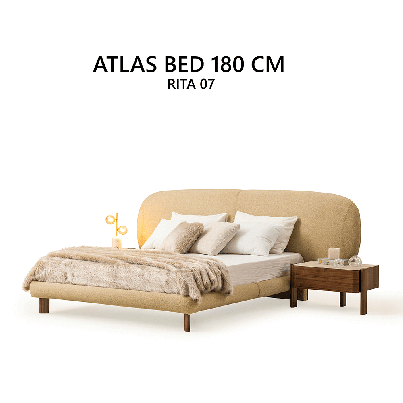 Bed ATLAS light brown/RITA 07