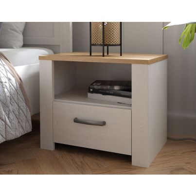 Нощно шкафче FOUR 60 cm, дъб ривиера/светла иглослистна дървесина