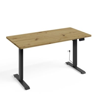 BIMOTION Adjustable Desk 140x70 black matte / artisan oak