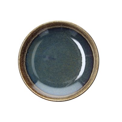 COUS COUS PLATE CM 26 BLOOM BLUE AND BROWN