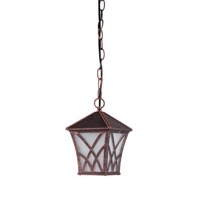 ALEK lantern hanging 1xE27 black red brass