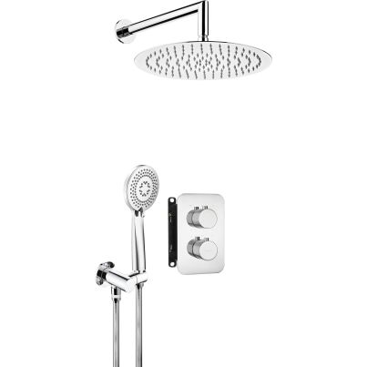 Concealed shower set THERM, with thermostatic box, Сhrome