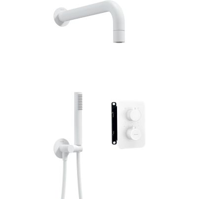 Concealed shower set BOX, with thermostatic box, White
