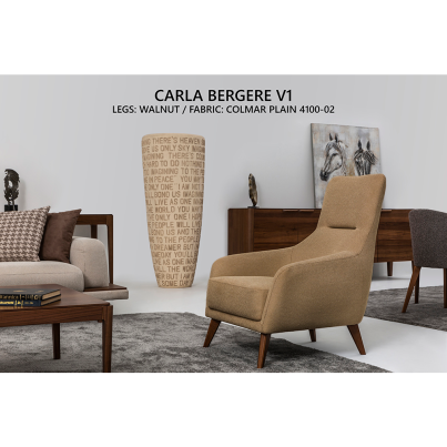 Wing chair CARLA light brown/COLMAR PLAIN 4100-02