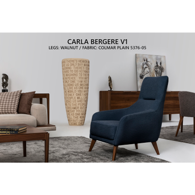 Wing chair CARLA blue/COLMAR PLAIN 5376-05