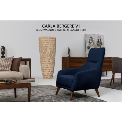 Wing chair CARLA blue/MEGASOFT 508