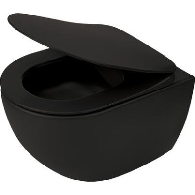 Peonia Zero wall-mounted rimless toilet bowl, black