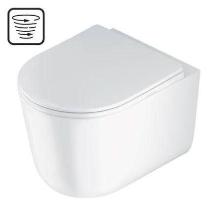 Jasmin Zero wall-mounted rimless toilet bowl + toilet seat