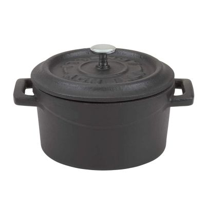 Cast iron round cocotte with lid 24cm 4,5l matte black