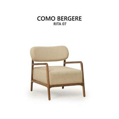 Wing chair COMO light brown/RITA 07