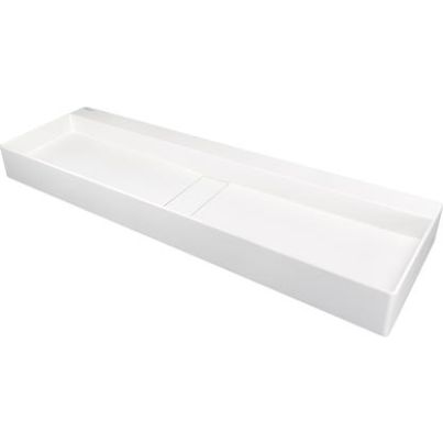 BLUR Basin, 1200x400 mm, Alabaster, with Rosette