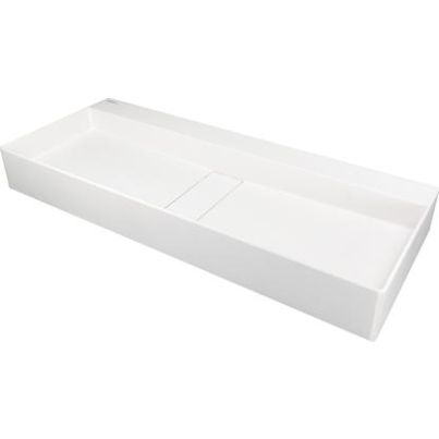BLUR Basin, 800x400 mm, Alabaster, with Rosette