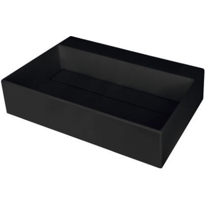 CORREO Granite Basin with Cover, Black, 600x400 mm