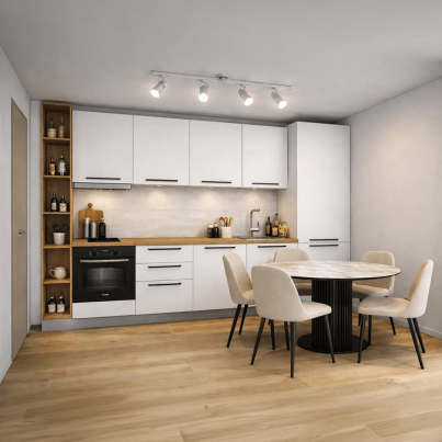 Готов проект за дневна зона WHITE LINE