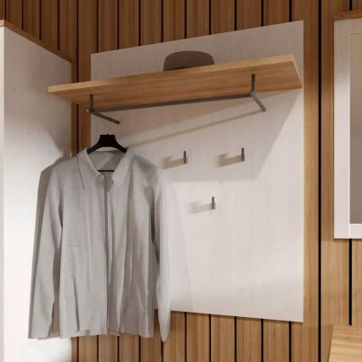 Пано за закачалки FOUR, дъб ривиера/светла иглослистна дървесина