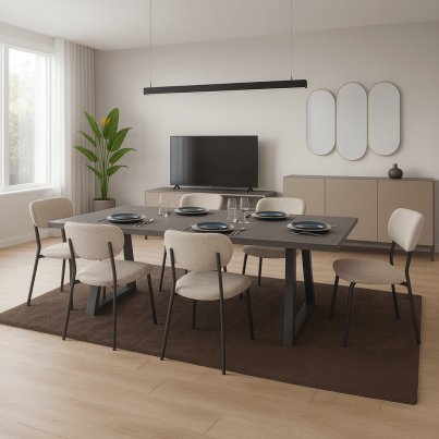 Готов проект за трапезария с изчистен дизайн и уютна атмосфера