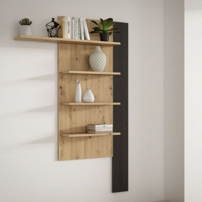 Vertical shelf 130 cm TWO, Artisan oak/Cabezone oak