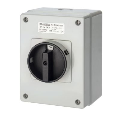 EC660 SURFACE SCHUNTING SWITCH 4P 16A BLACK, IP65 HALOGEN FREE