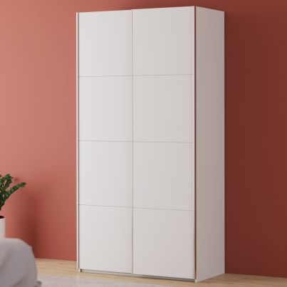 Гардероб EIGHT с плъзгащи врати, 120 см, бял