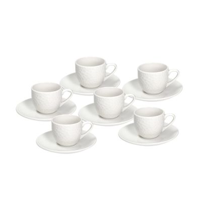 Set of 6 Coffee cups with saucers GOLF BIANCO