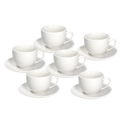 Set of 6 Tea cup & saucer GOLF BIANCO