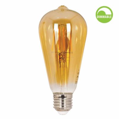 V DIMMABLE LED VINTAGE BULB DV64 6W E27 2700K