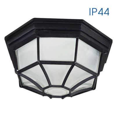 V CEILING LIGHT BERLIN 1xE27 IP44 BLACK
