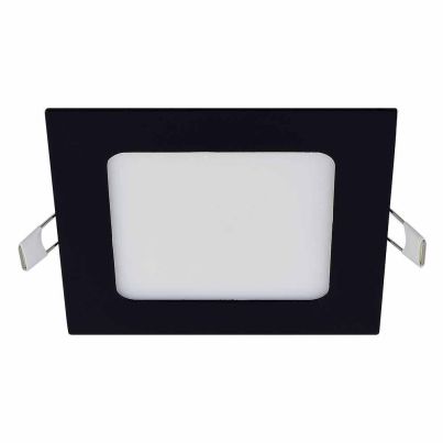 V SQUARE RECESSED LED PANEL BLACK 4000K 6W