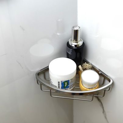 Corner Shower Basket DEBRA 881BS, Brushed Steel